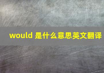 would 是什么意思英文翻译